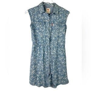 Levi’s Floral Denim Chambray Dress Size Large